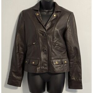 Metro 7 Women's Chocolate Brown Soft Leather Size 4 Rich Mom City Classy Pockets